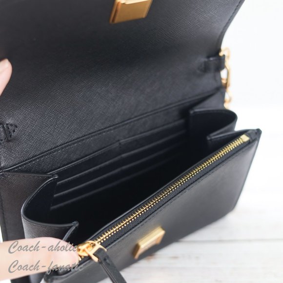 NWT Tory Burch Emerson Chain Wallet Leather Crossbody in Black - Picture 12 of 13